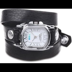 La Mer Collections Women's Black Wrap Watch